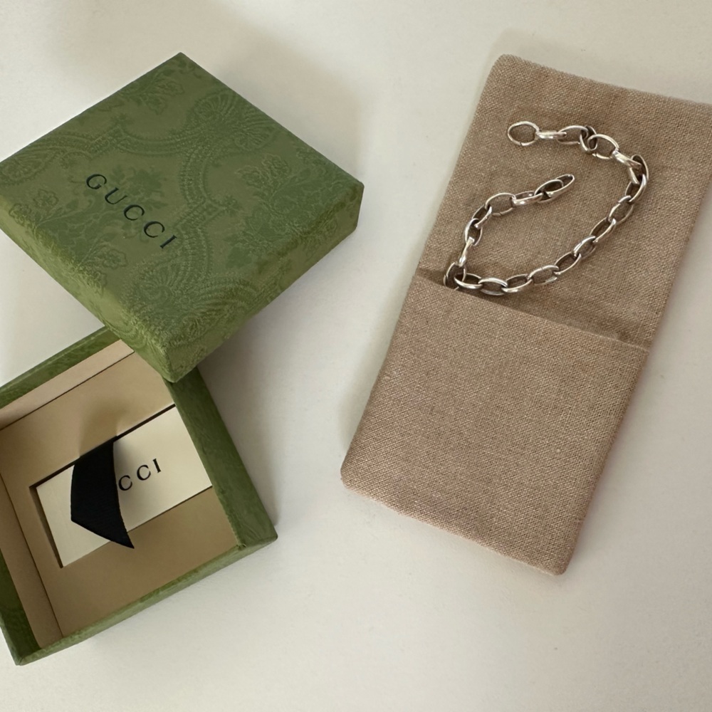 Gucci sterling silver charm bracelet